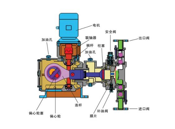 隔膜計(jì)量泵的結(jié)構(gòu)圖 隔膜計(jì)量泵的結(jié)構(gòu)圖